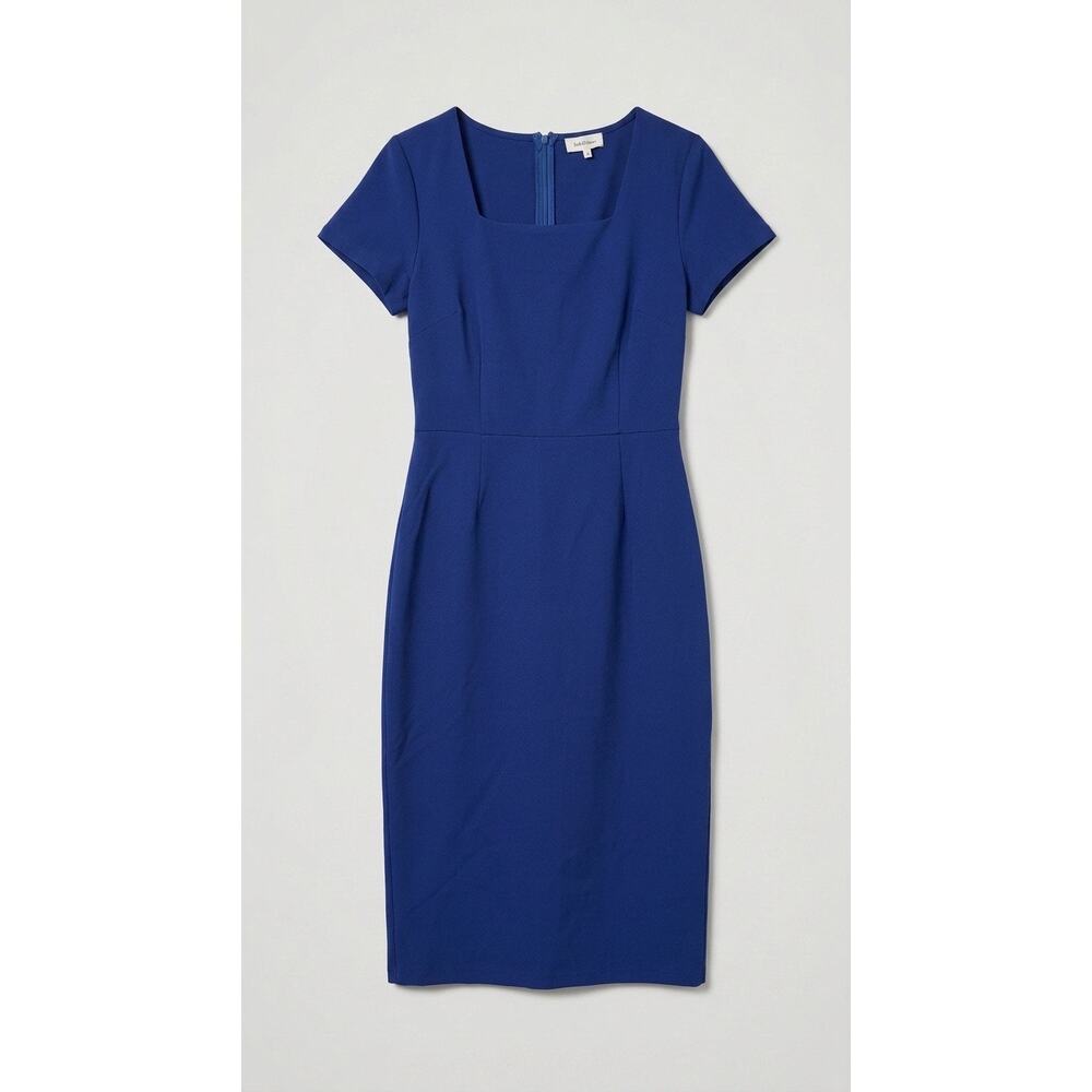 Bohme Blue Bodycon Corporate Dress Sz M Office Executive Party Evening Event - Picture 2 of 6
